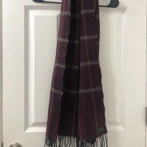 Joseph Abboud Dark Brown/Red Plaid Scarf
